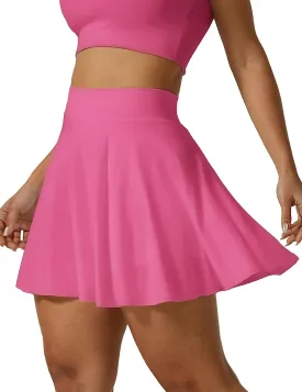 AJISAI Seamless Tennis Skirt for Women Pleated Athletic Skirts with Shorts Pockets High Waisted Golf Skort for Workout