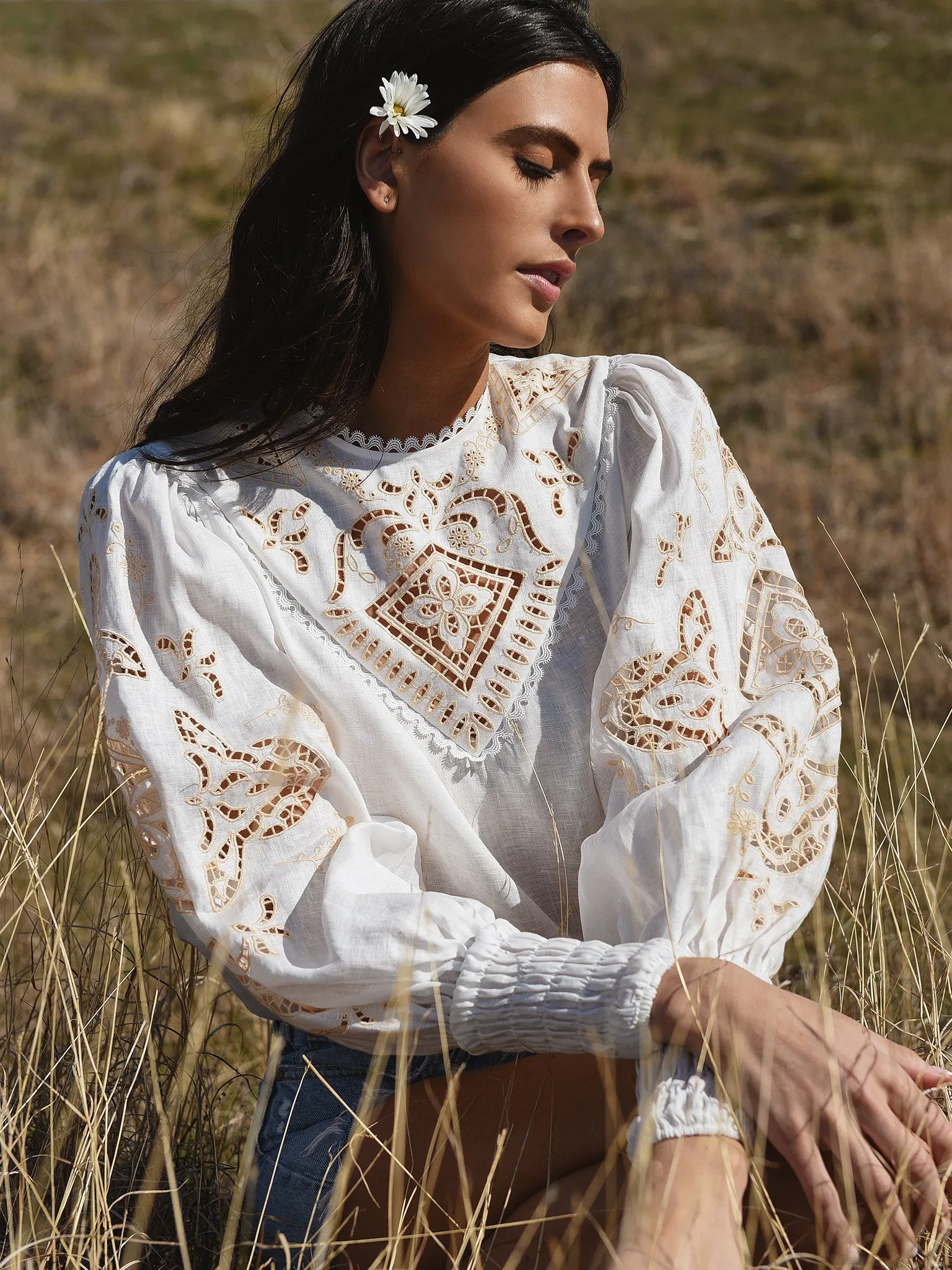 Alemais Women's Cecilia Embroidered Shirt
