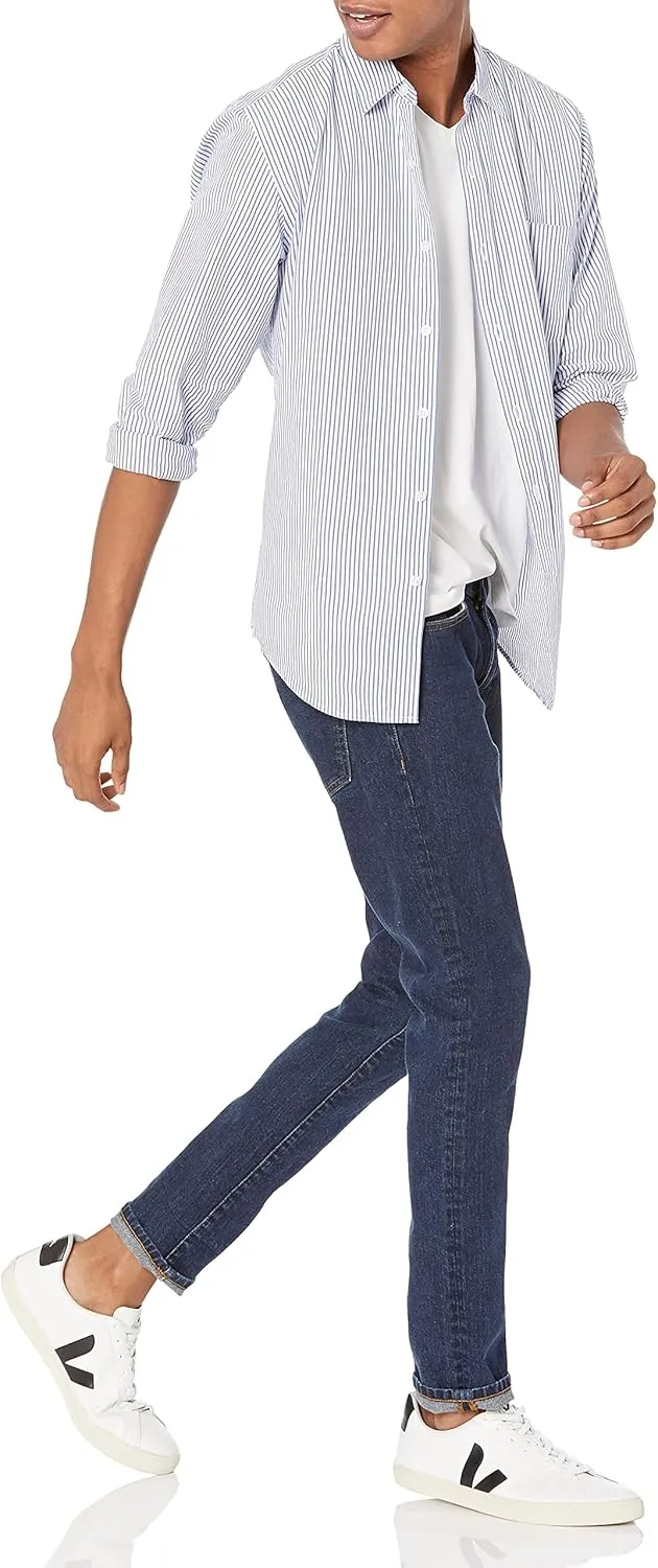 Amazon Essentials Men's Regular-Fit Long-Sleeve Casual Poplin Shirt