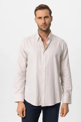 ANT Slim Fit Men's Shirt with Buttoned Collar - Badajoz