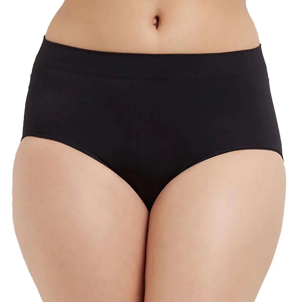 B-Smooth High Waist Full Coverage Everyday Wear Brief Panty - Black
