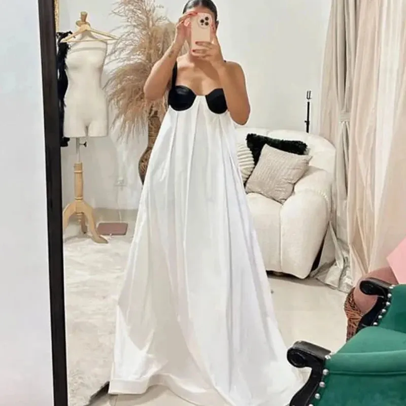 Boho Beach Maxi Dress - Pink Spaghetti Strap - Backless Bow Tie Loose Slip Long Dress