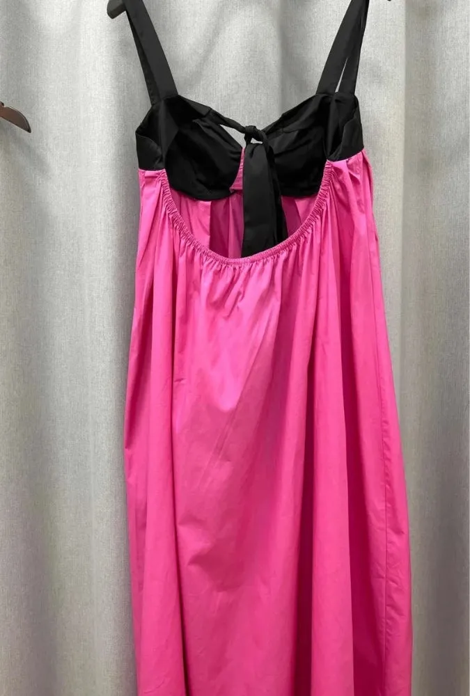 Boho Beach Maxi Dress - Pink Spaghetti Strap - Backless Bow Tie Loose Slip Long Dress