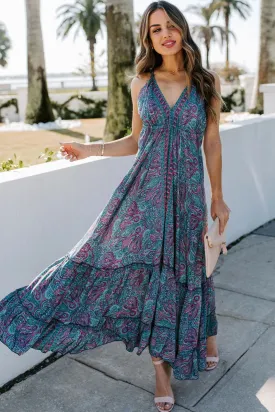 Boho Maxi Dress,  Bryony Blue Gypsy
