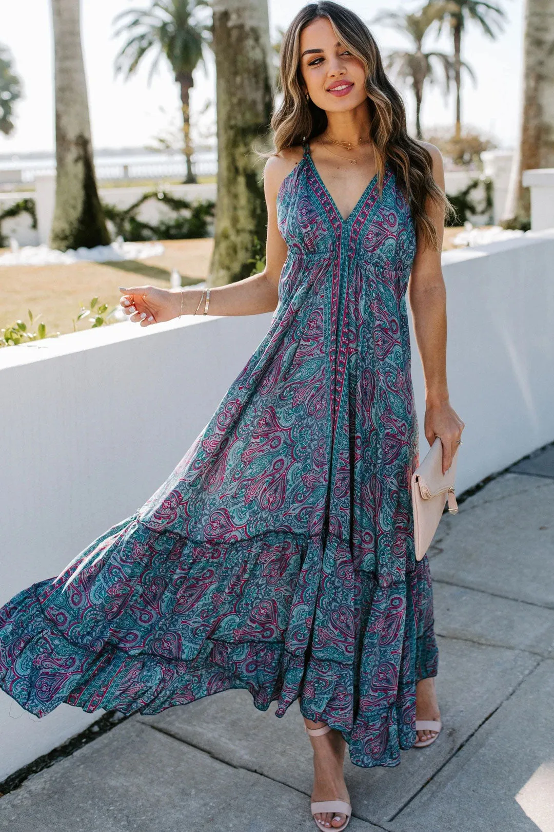 Boho Maxi Dress,  Bryony Blue Gypsy