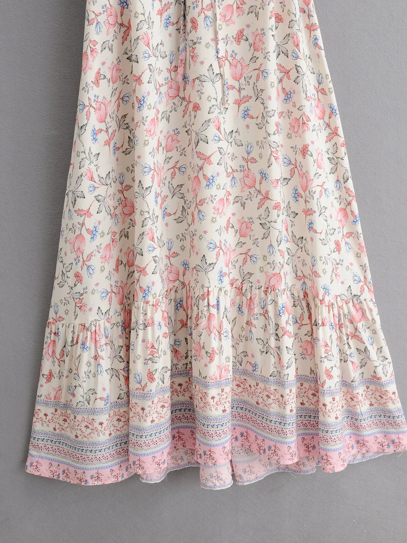 Boho Midi Dress, Sundress, Pink Blush Rose