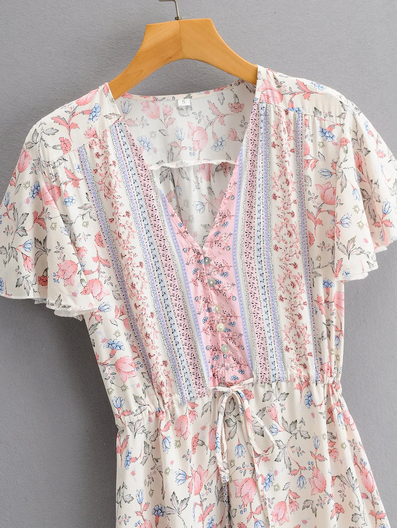 Boho Midi Dress, Sundress, Pink Blush Rose