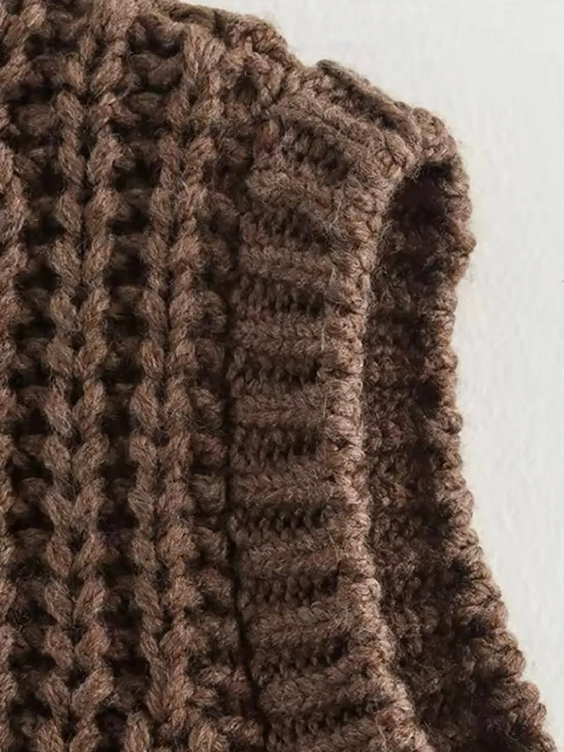 Brown knitted vest
