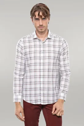Casual White Plaid Shirt | Wessi