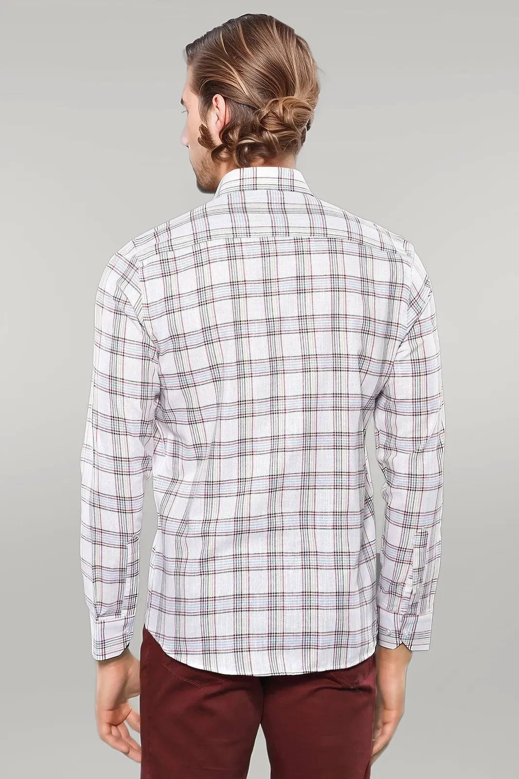 Casual White Plaid Shirt | Wessi