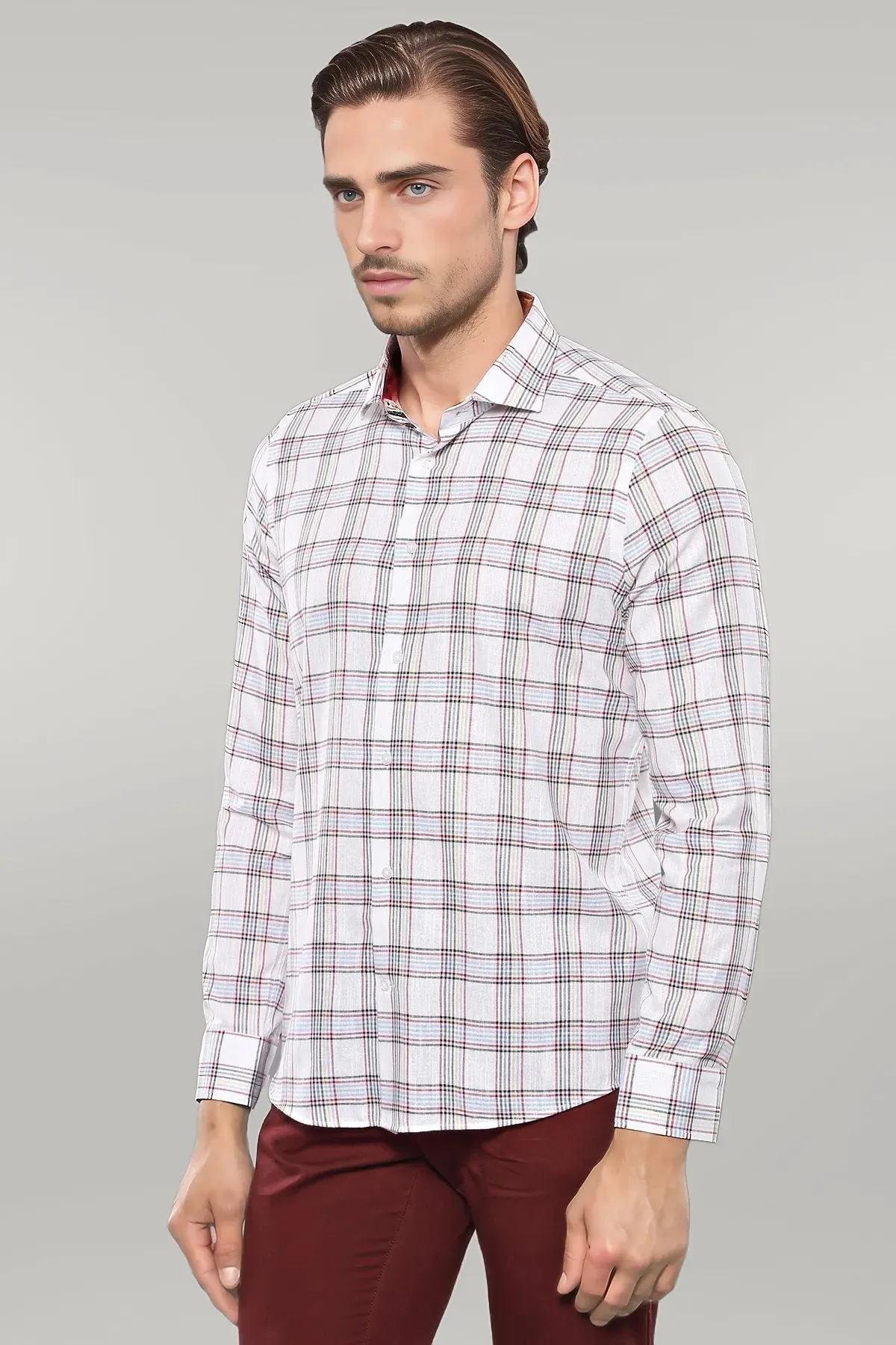 Casual White Plaid Shirt | Wessi