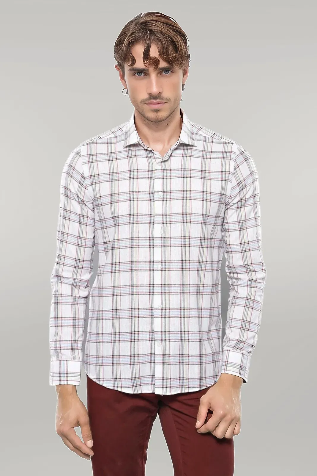 Casual White Plaid Shirt | Wessi