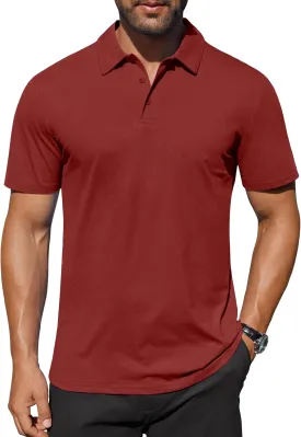 COOFANDY Men's Polo Shirts Short Sleeve Moisture Wicking Golf Shirt Fashion Casual Collared T-Shirt