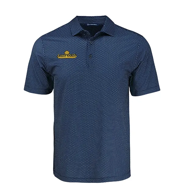 Cutter & Buck Pike Eco Shadow Check Print Recycled Mens Polo