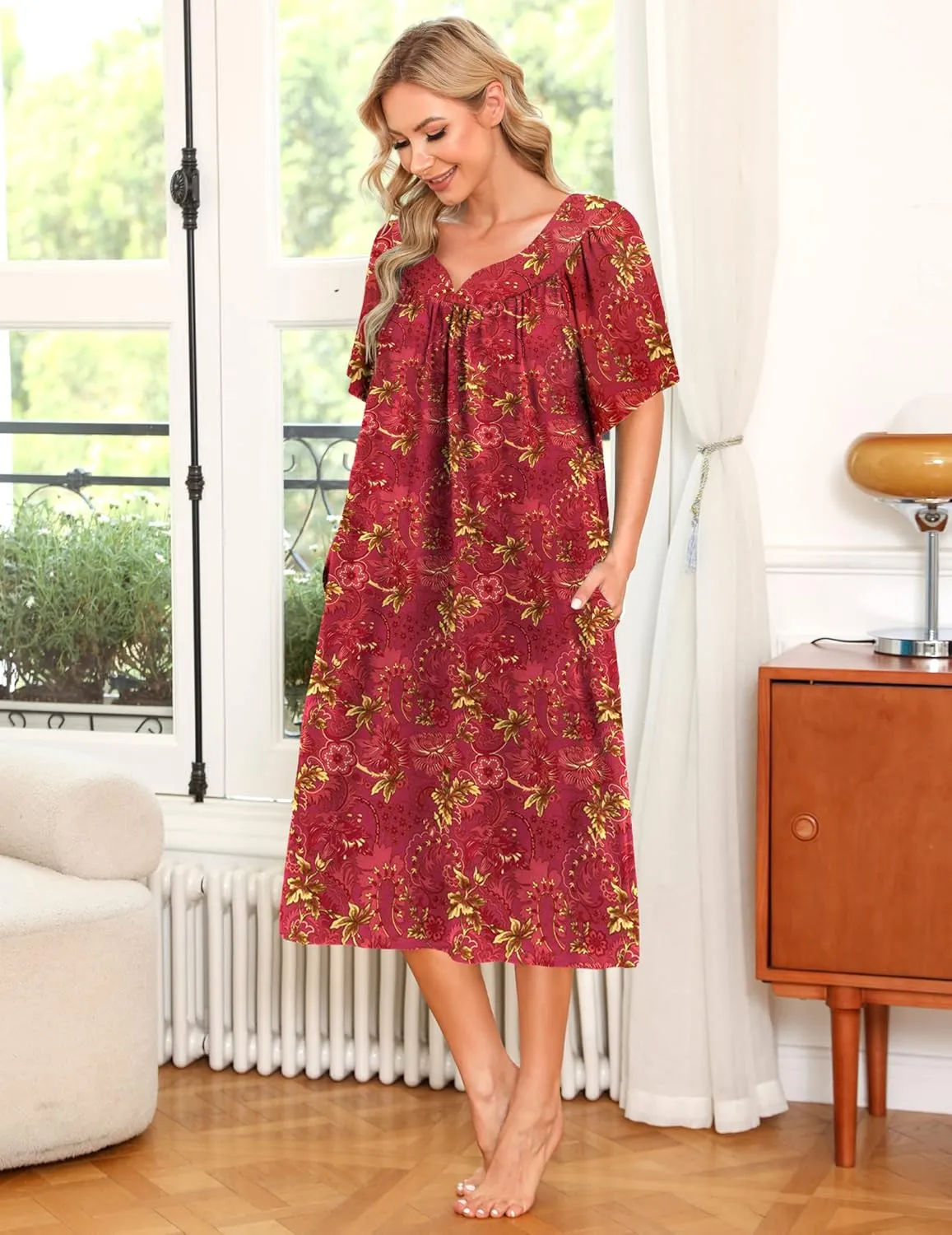 Ekouaer Women's House Dress with Pockets
