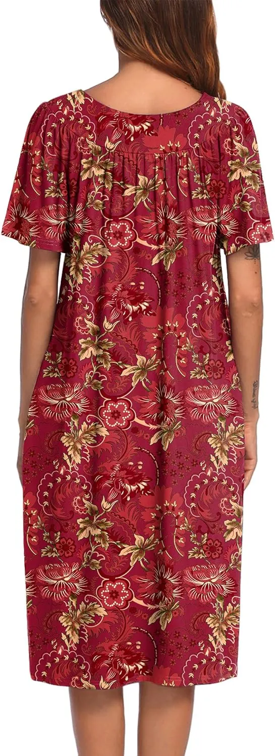 Ekouaer Women's House Dress with Pockets