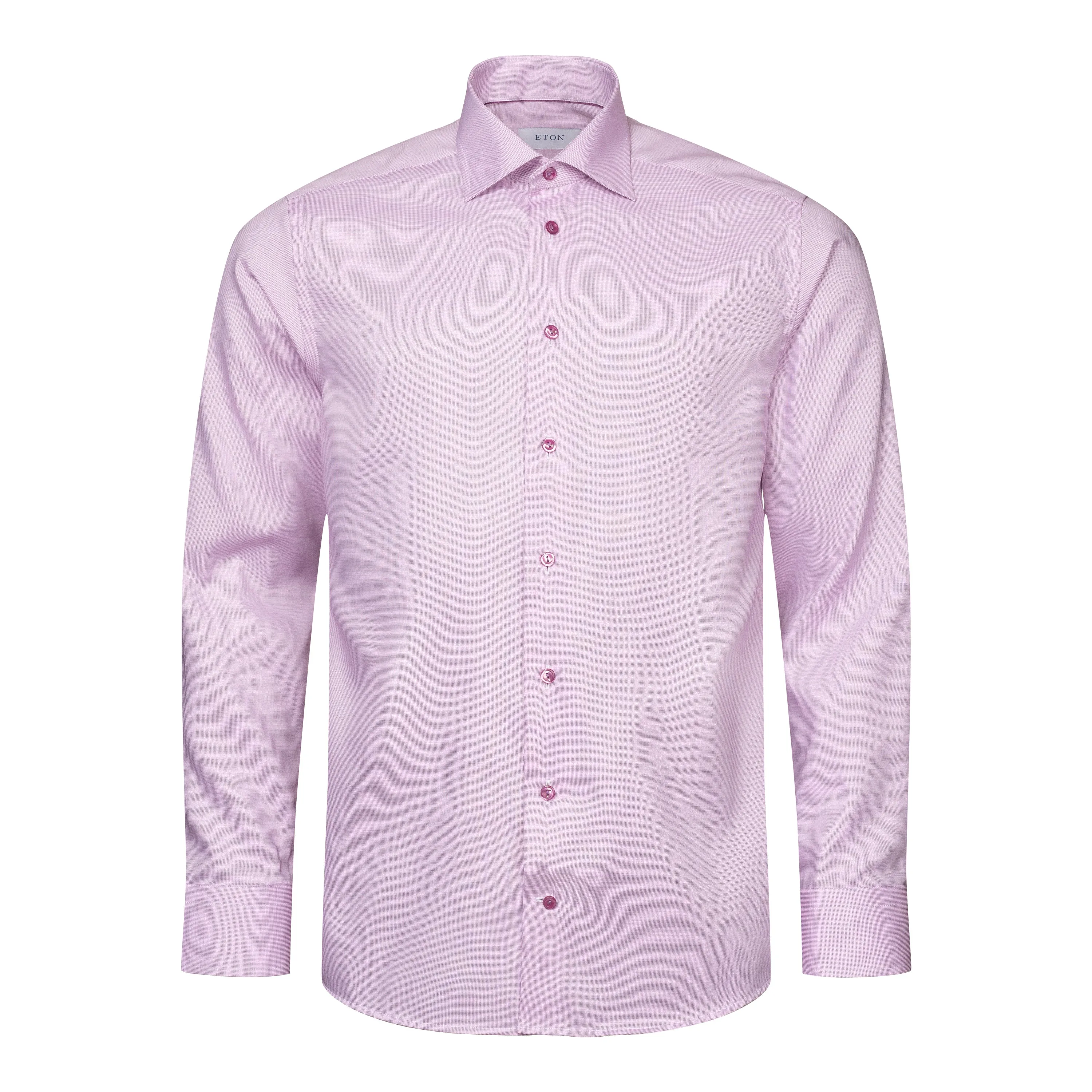 Eton Slim Fit Semi Solid Twill Shirt / Raspberry Red