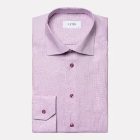 Eton Slim Fit Semi Solid Twill Shirt / Raspberry Red