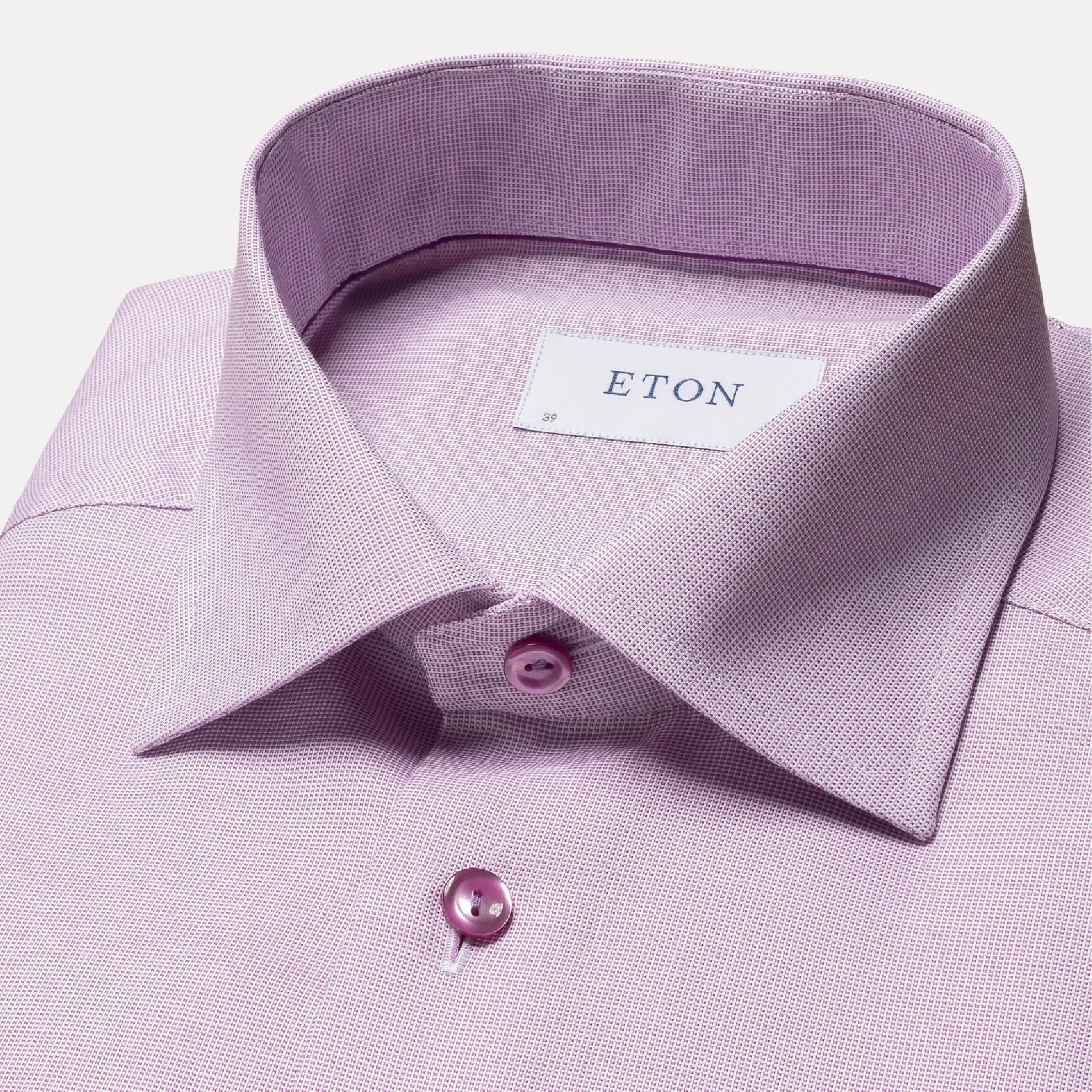 Eton Slim Fit Semi Solid Twill Shirt / Raspberry Red