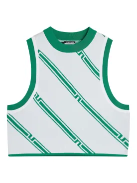 Freja Knitted Top / Green Bias Stripe