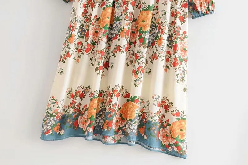 Gown Dress, Boho Maxi Dress, Loose Dress,  White Floral