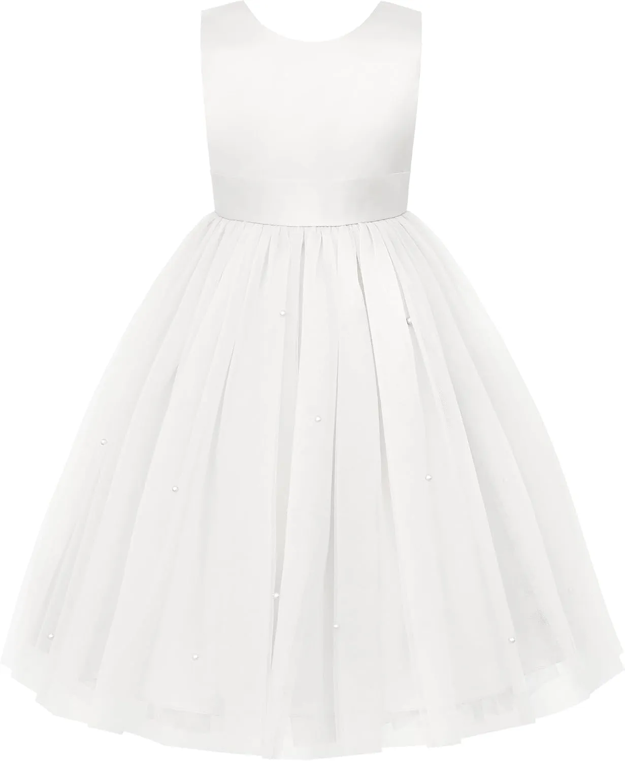 JerrisApparel Flower Girls Dress Wedding Satin Dresses Princess Birthday Party Prom Ball Gown