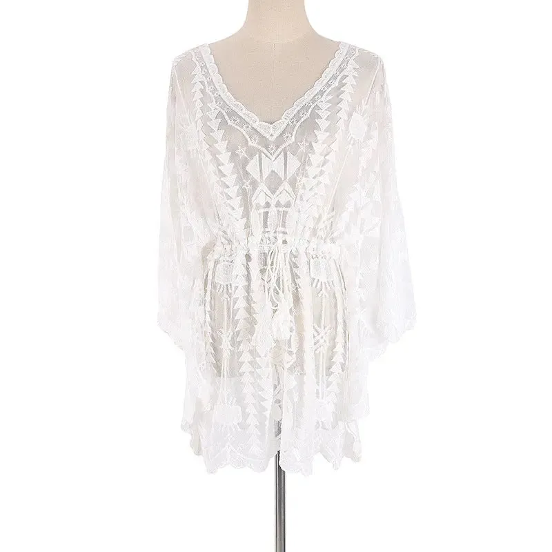 Lace Blouse Seaside Holiday Loose Sunscreen Clothes - Perfect for Sunny Days