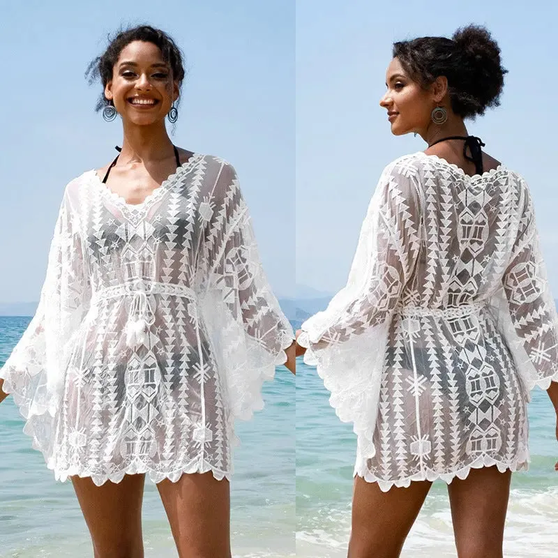 Lace Blouse Seaside Holiday Loose Sunscreen Clothes - Perfect for Sunny Days