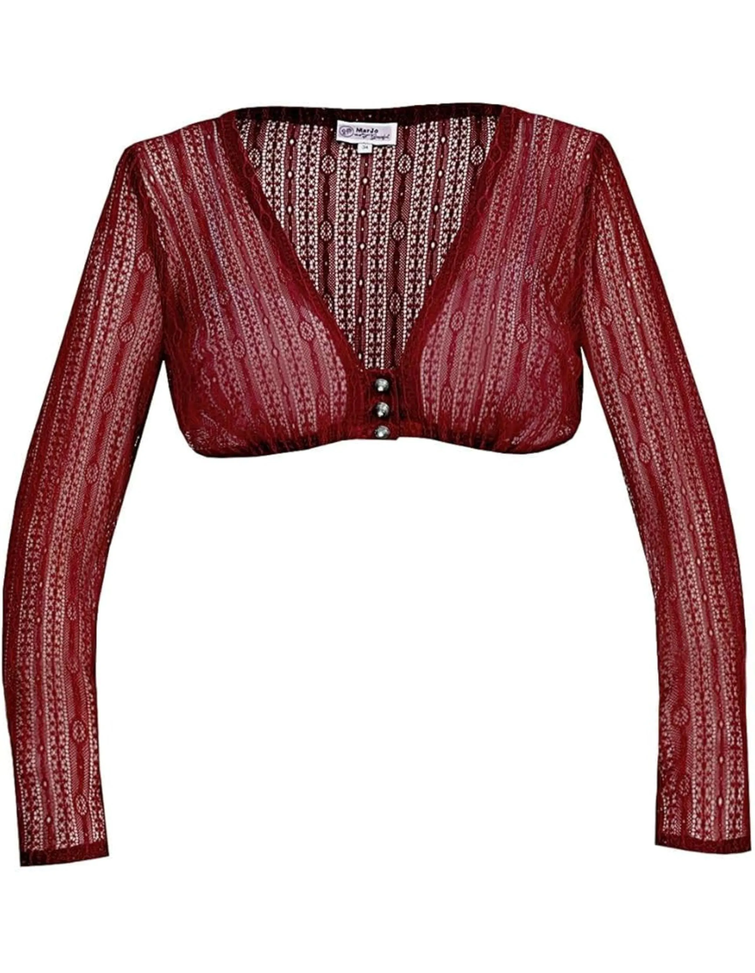 Lace Long Sleeve V-Neck Dirndl Blouse