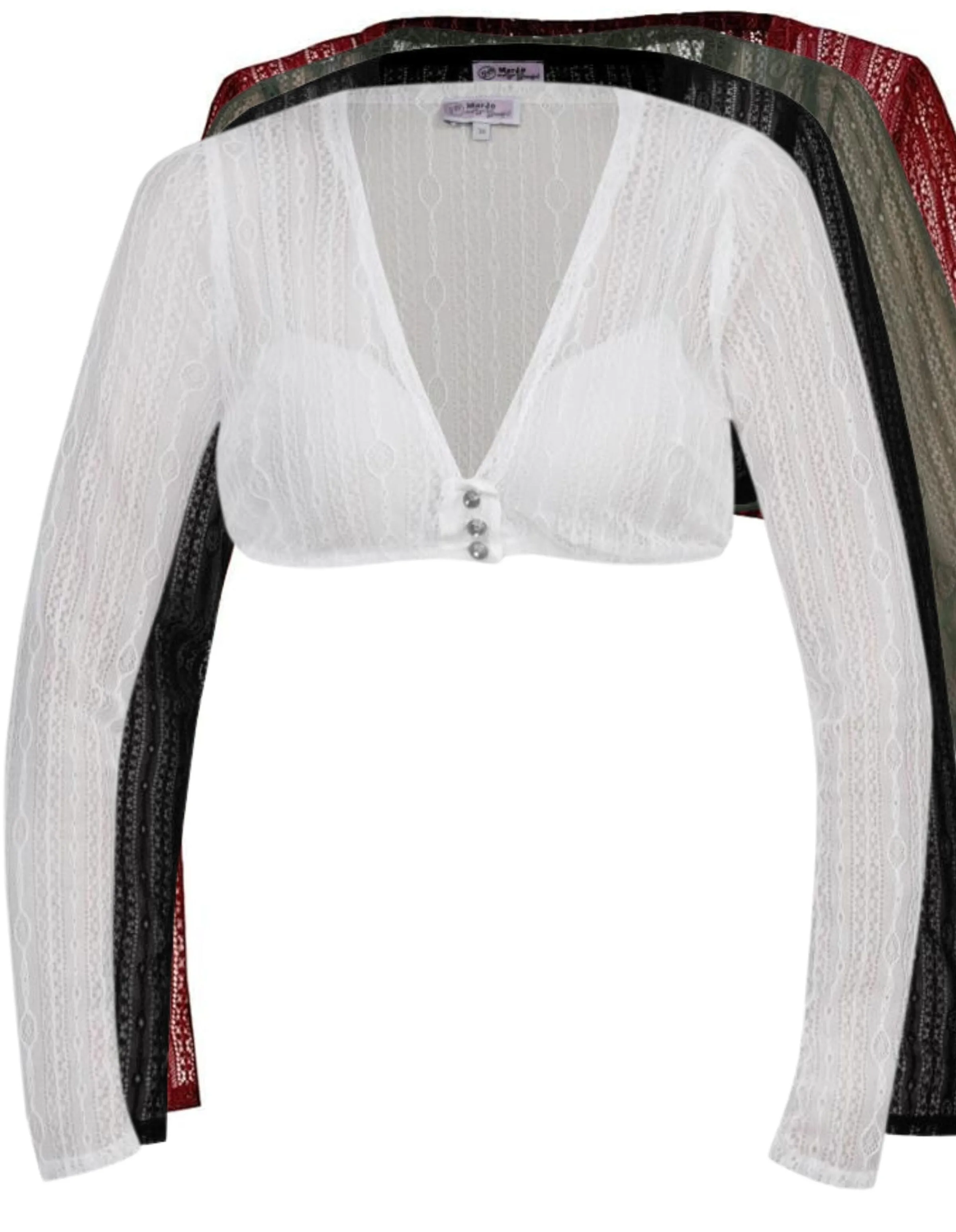 Lace Long Sleeve V-Neck Dirndl Blouse
