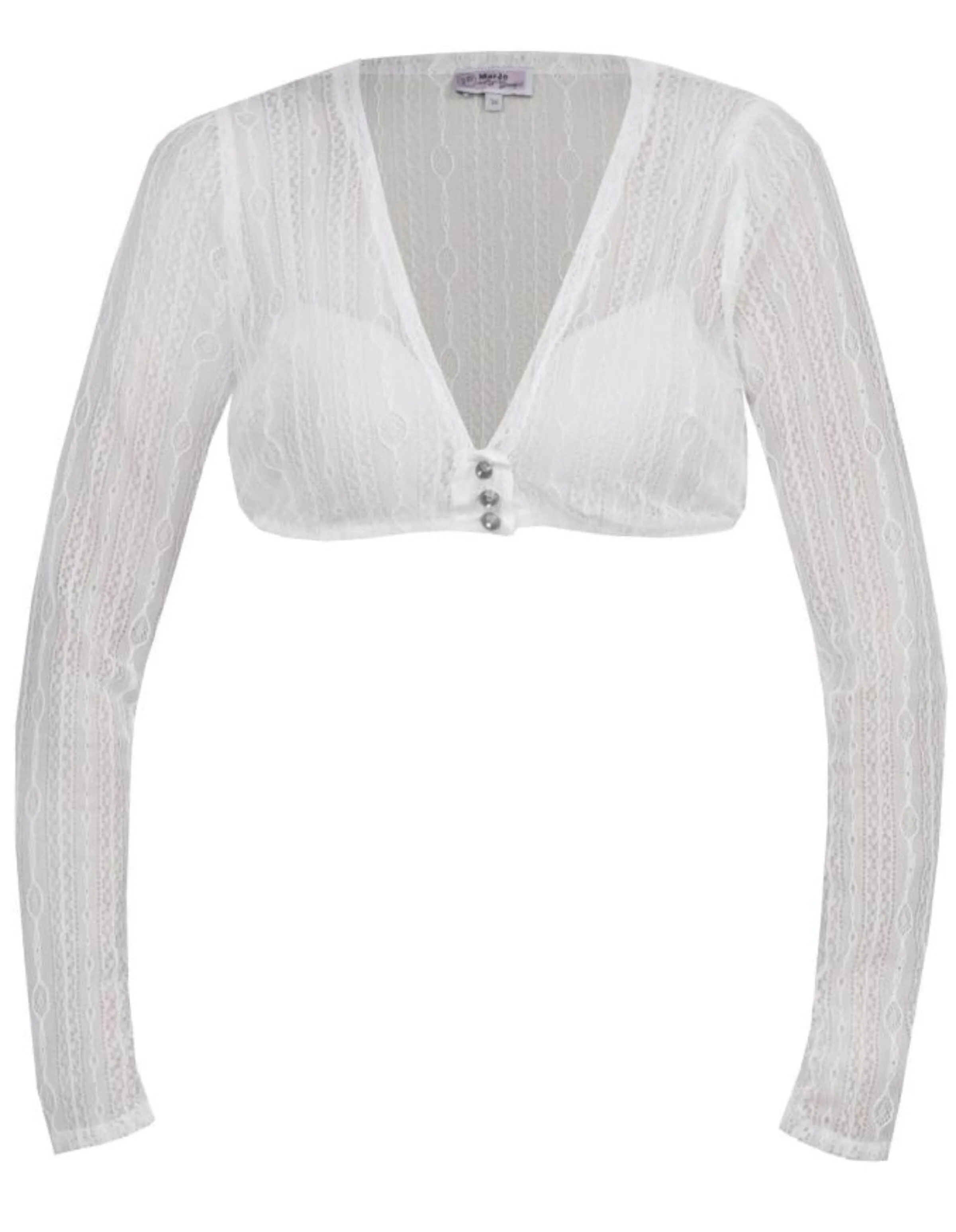 Lace Long Sleeve V-Neck Dirndl Blouse