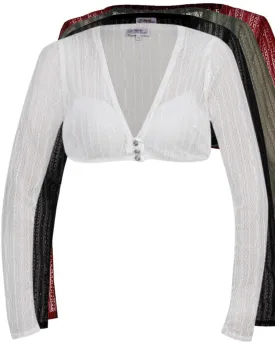 Lace Long Sleeve V-Neck Dirndl Blouse