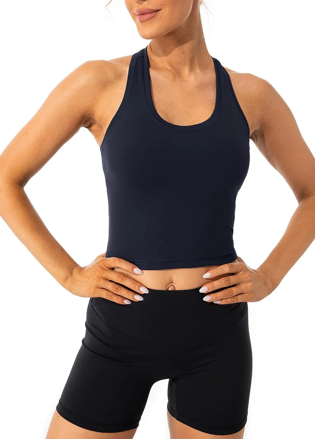 Lavento Women's Racerback Workout Tank Top Sports Yoga Tops Active Sleeveless Shirts