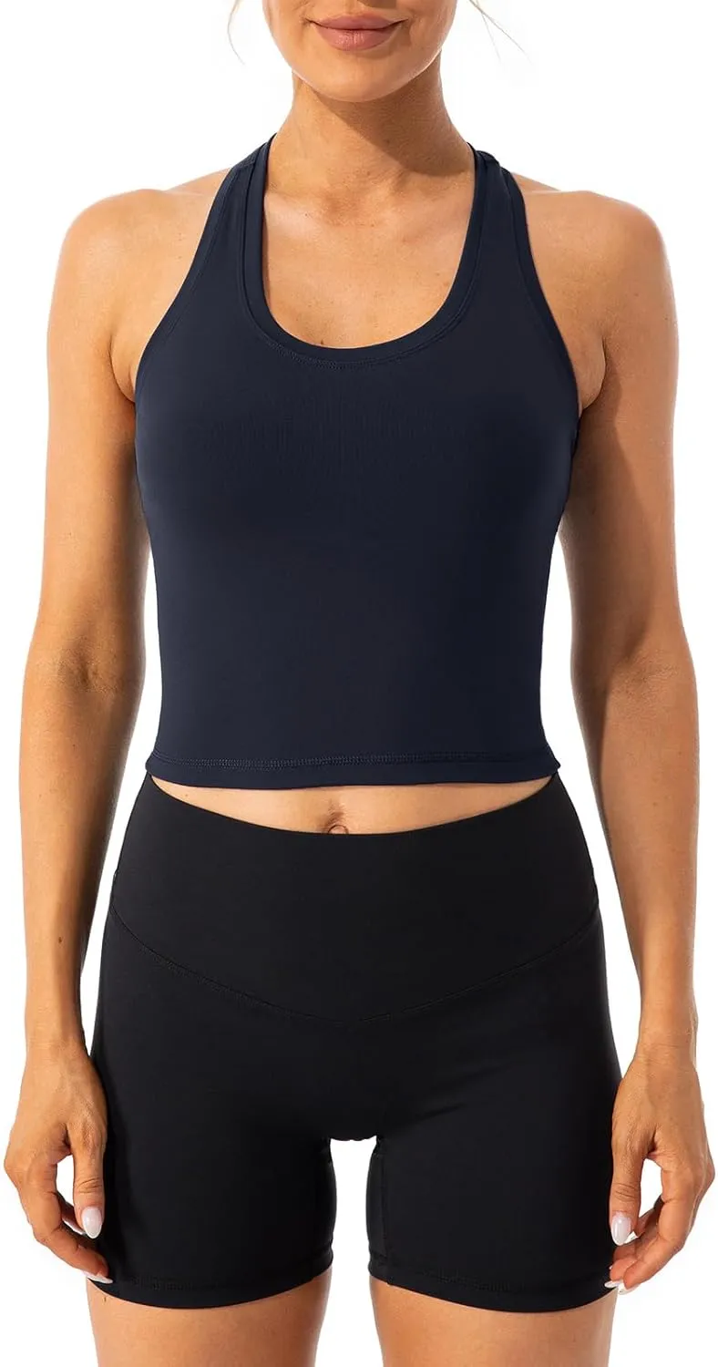 Lavento Women's Racerback Workout Tank Top Sports Yoga Tops Active Sleeveless Shirts