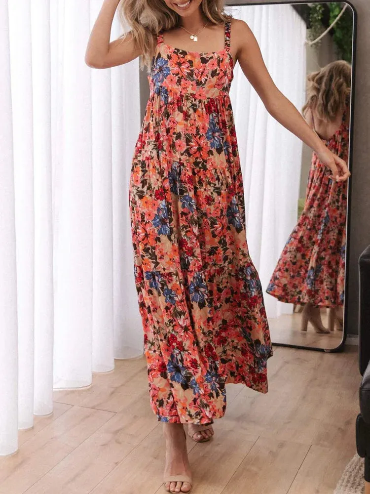 Maxi Dress - Boho Dress - Maxi Boho Sundress - Valentina Flower