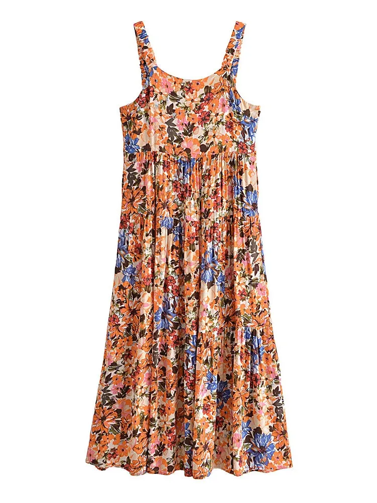 Maxi Dress - Boho Dress - Maxi Boho Sundress - Valentina Flower