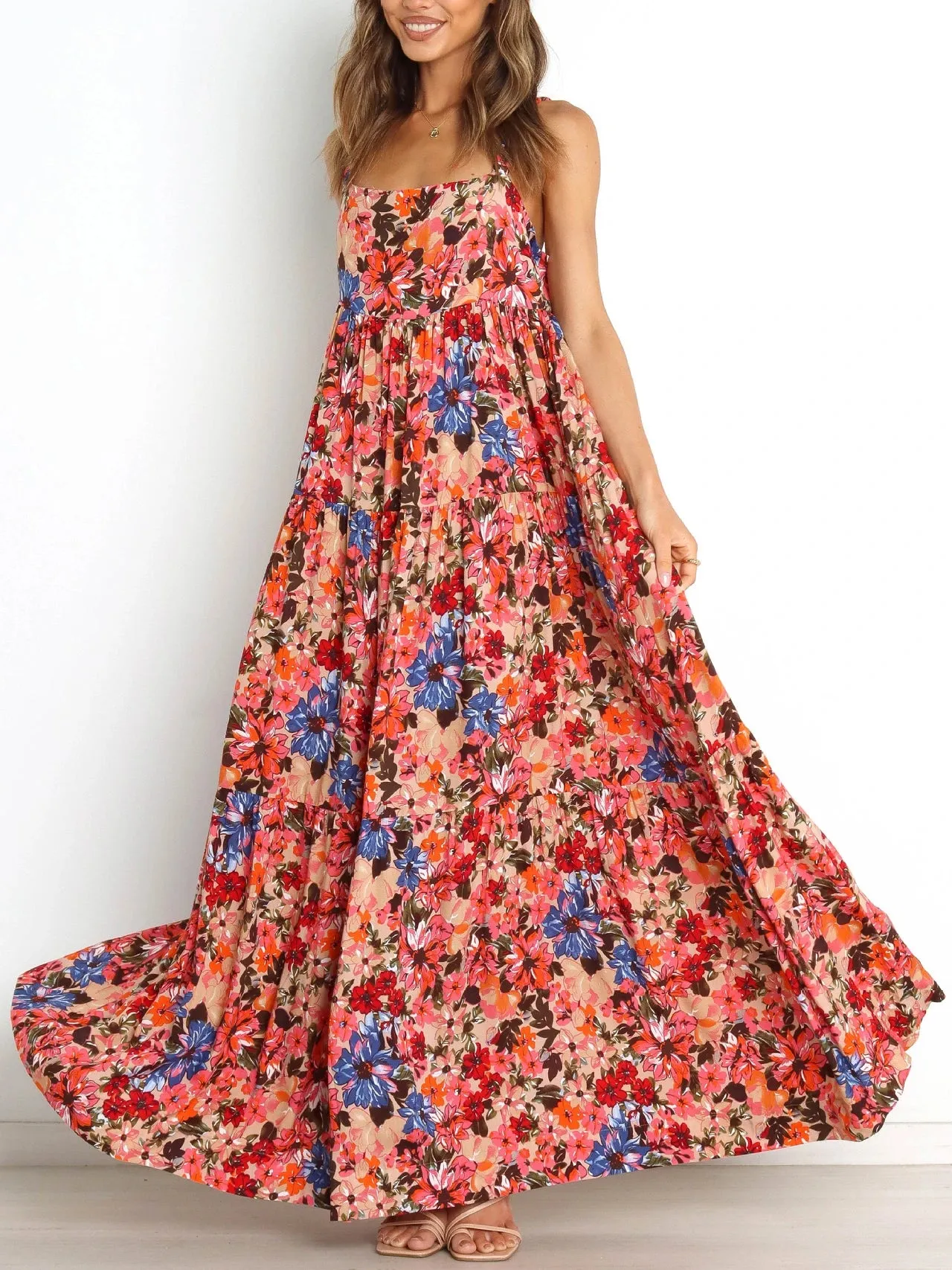 Maxi Dress - Boho Dress - Maxi Boho Sundress - Valentina Flower