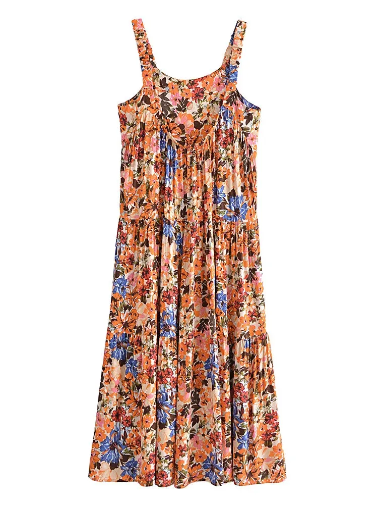 Maxi Dress - Boho Dress - Maxi Boho Sundress - Valentina Flower