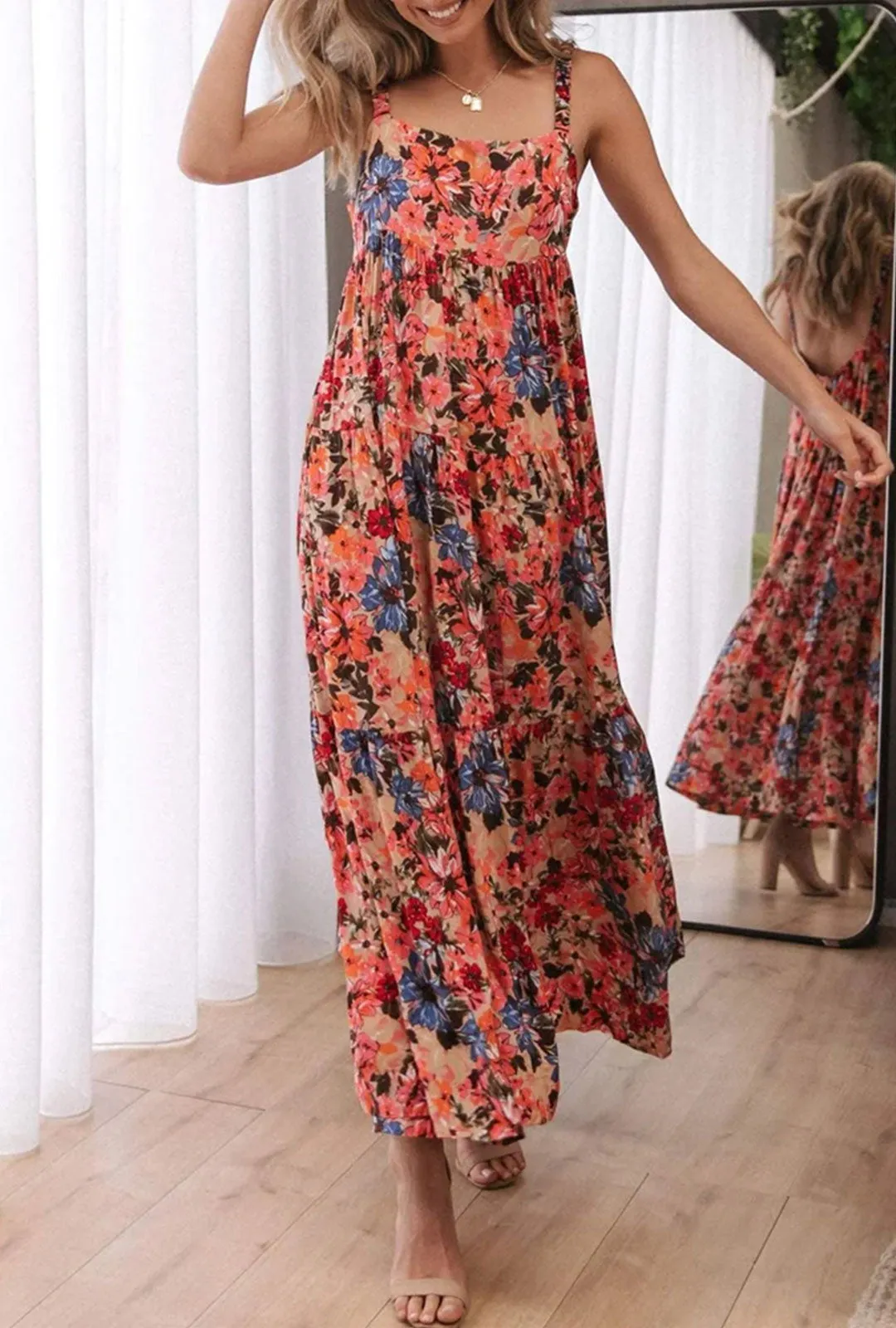 Maxi Dress - Boho Dress - Maxi Boho Sundress - Valentina Flower