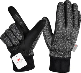 MOREOK Winter Gloves for Men/Women -10F 3M Thinsulate Warm Touch Screen Snow Ski Bicycle Bike Gloves for Driving/Cycling/Running/Hiking