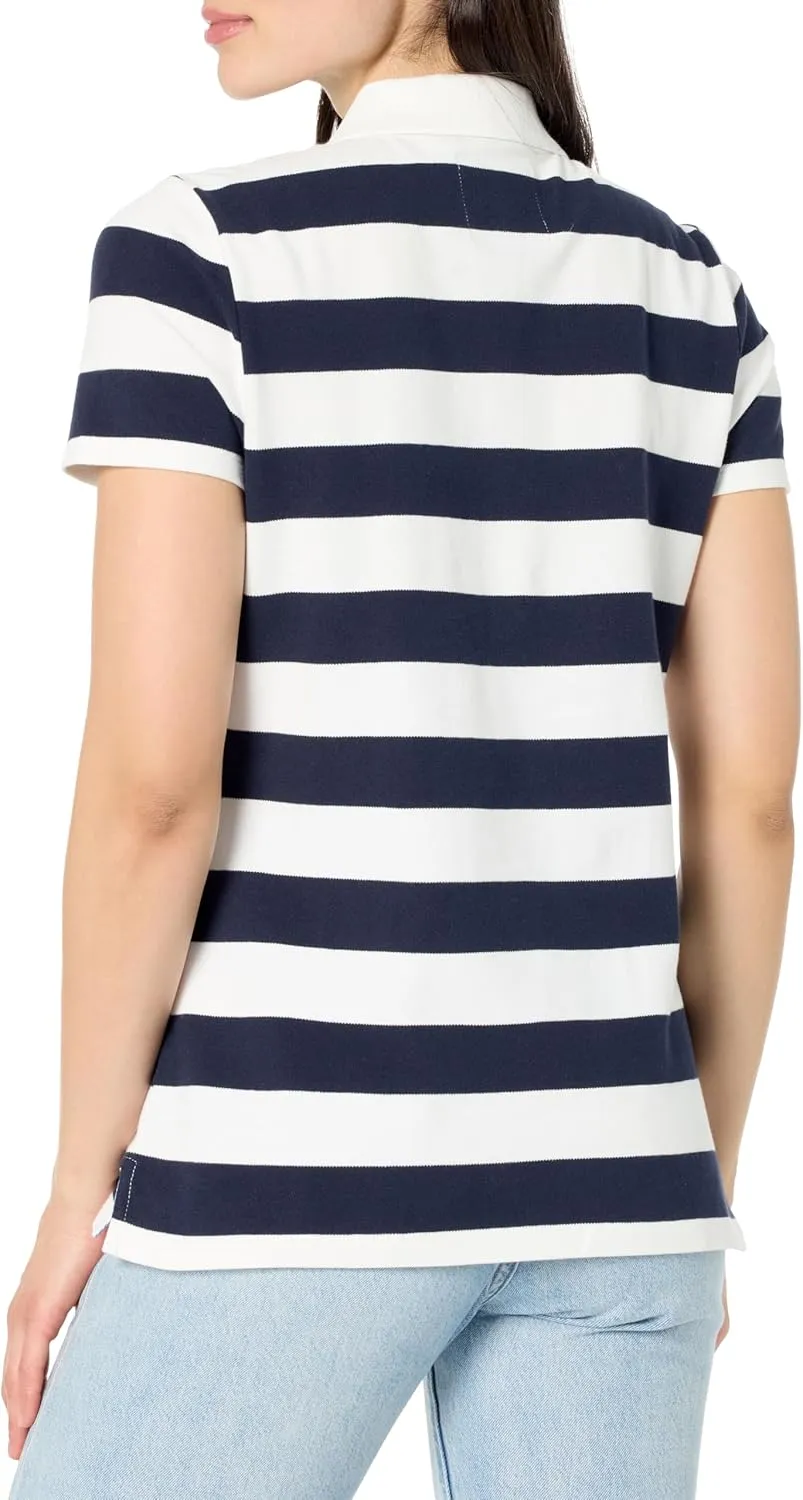 Nautica Women's Short Sleeve Button Placket Polo