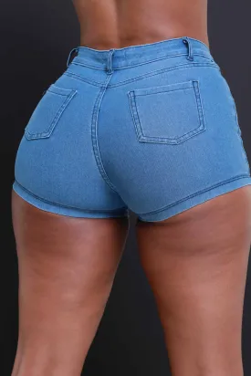 No Desire High Rise Denim Shorts - Light Wash