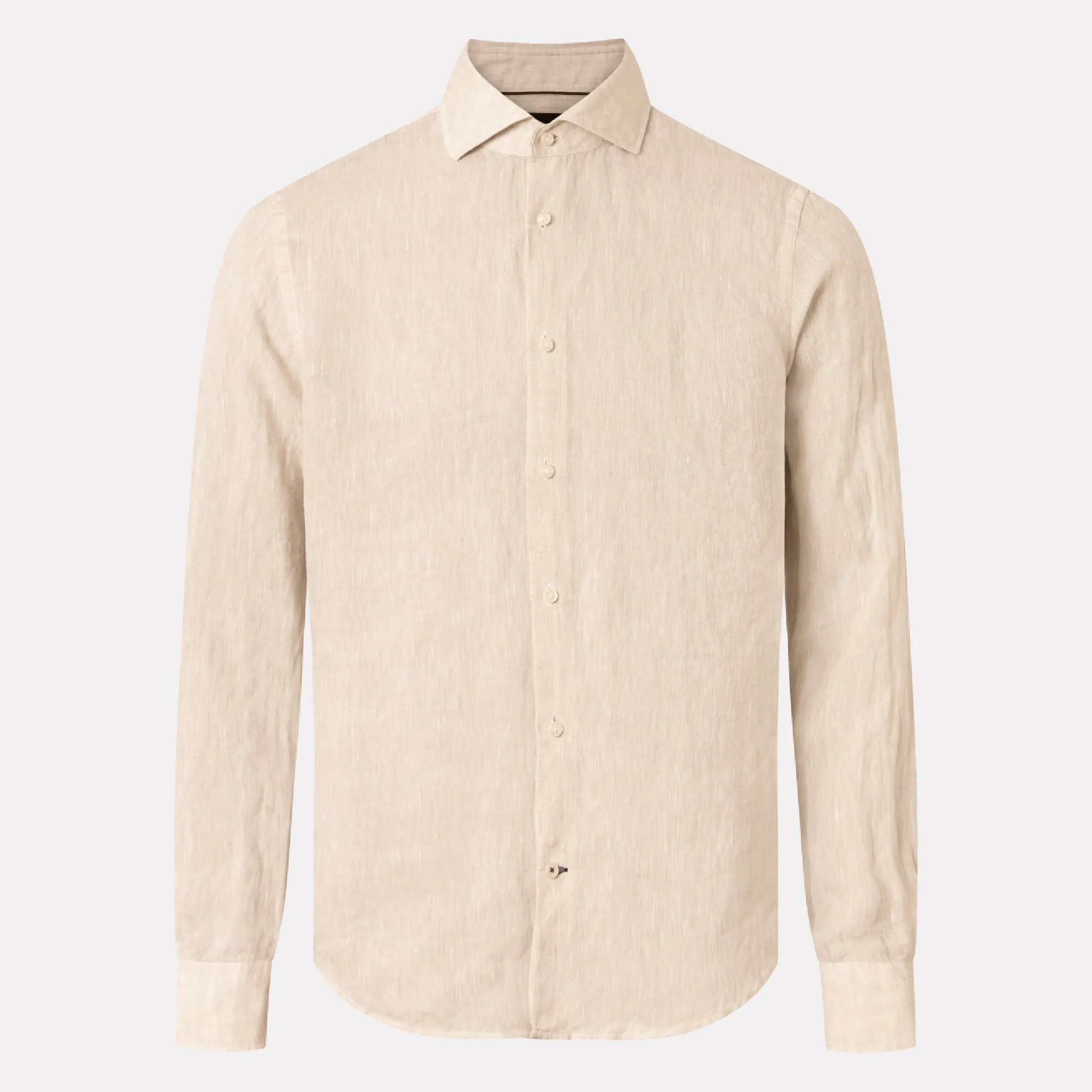 Pai Slim Fit Long Sleeve Linen Shirt / Beige