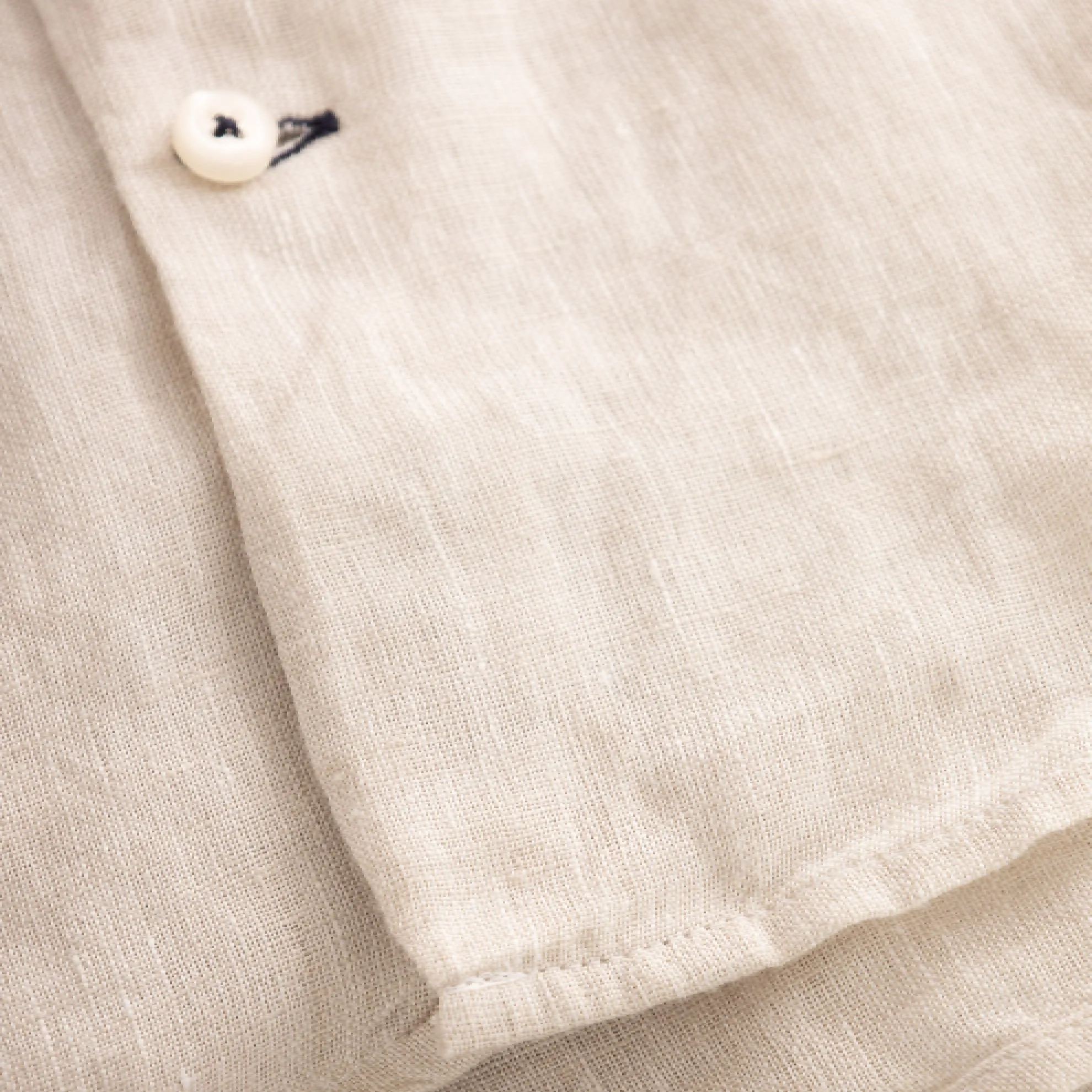 Pai Slim Fit Long Sleeve Linen Shirt / Beige