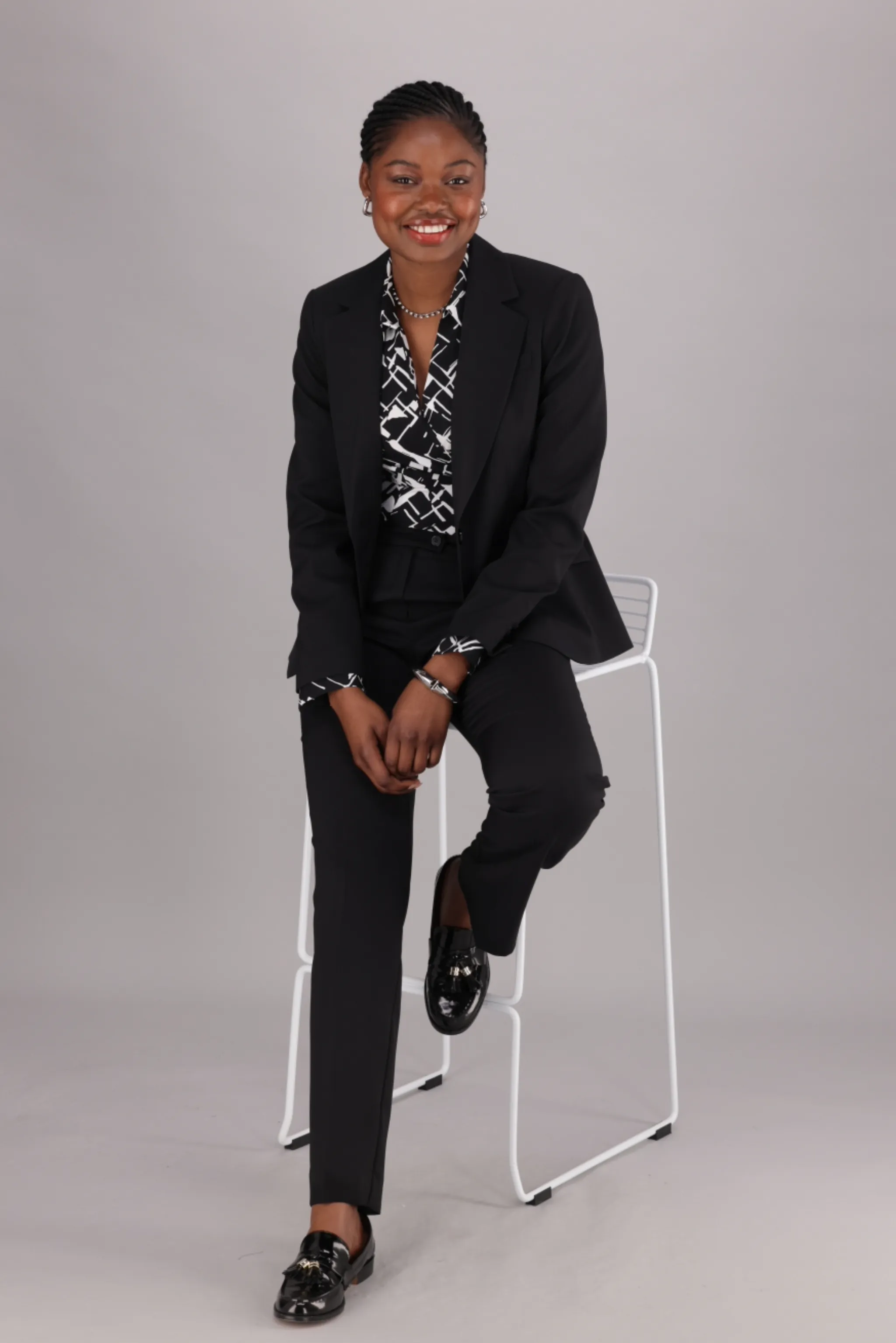 Pamela single button blazer - black stretch