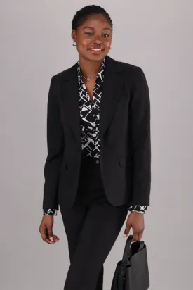 Pamela single button blazer - black stretch