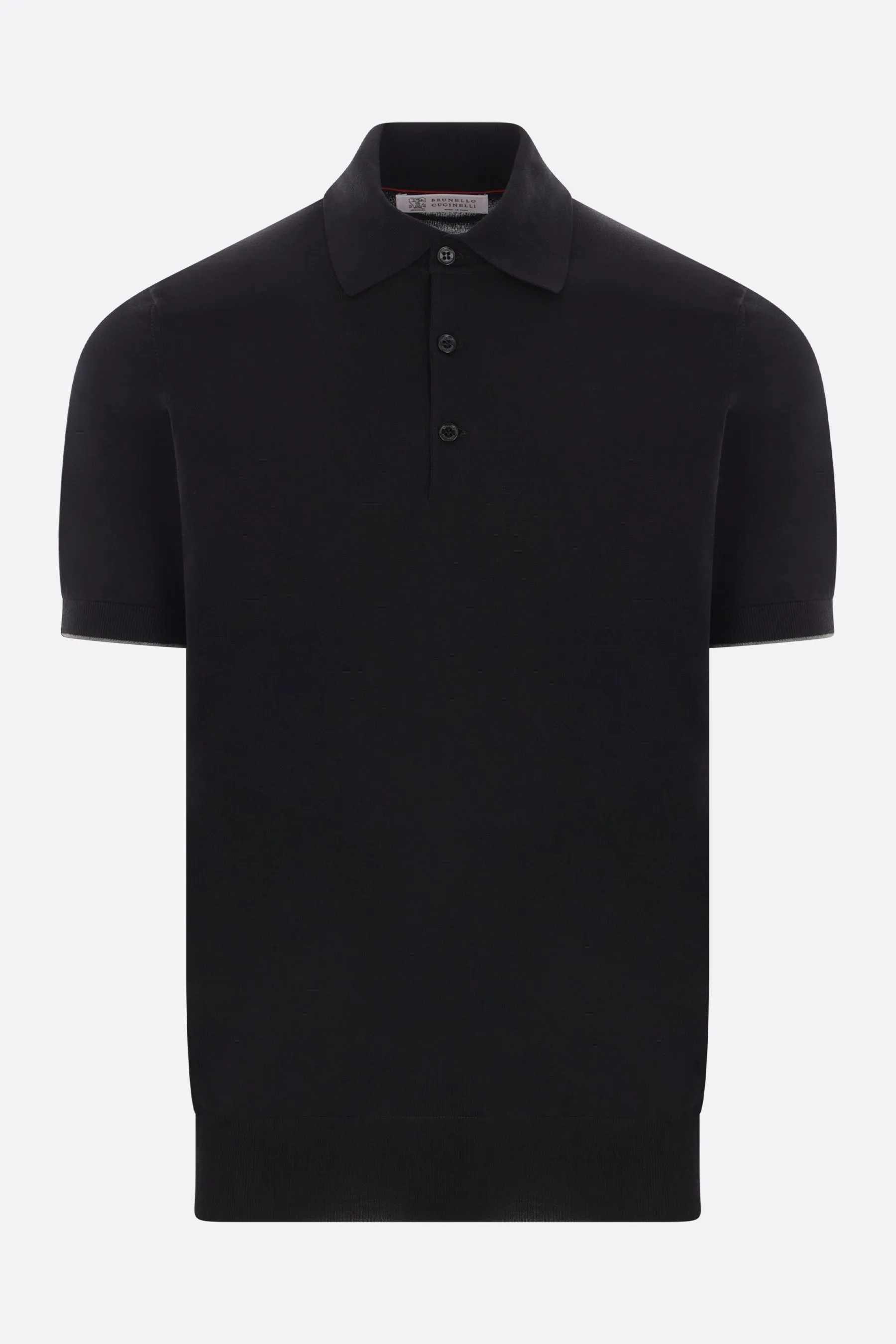 Ribbed Knit Cotton Polo