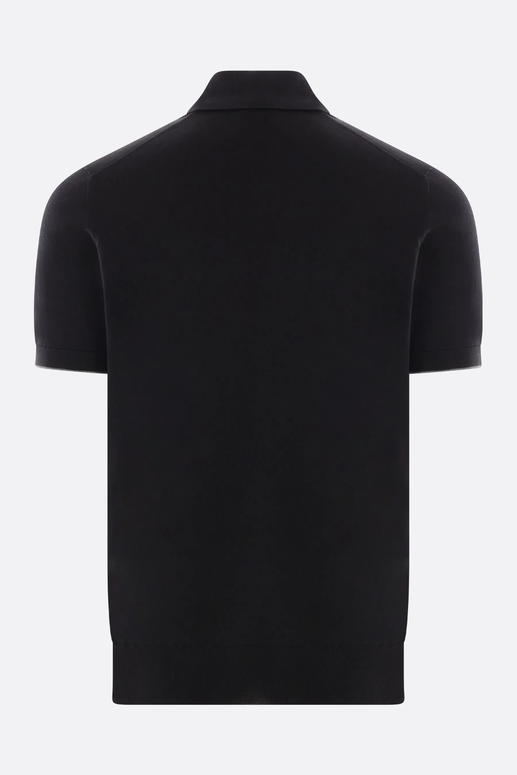 Ribbed Knit Cotton Polo