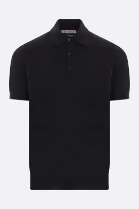 Ribbed Knit Cotton Polo
