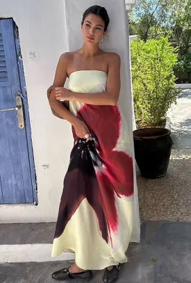 Scarlet Bloom Boho Dress - Party Dress, Cocktail Maxi Backless Dress